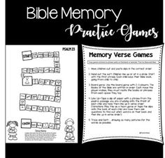 the bible memory game for parents and children to play in their home or school room