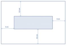 a drawing of a rectangular area with measurements for the width and width of each section