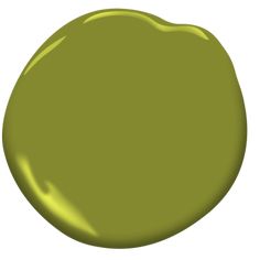 a close up of a green paint with a white background and the color is an apple