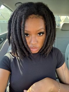 #locstyles #dreadstyles #locs #dreadlocks Starter Locs Braids, Jet Black Locs, Black Locs, Loc Accessories, Women Afro, Sultry Makeup, Beautiful Locs, Natural Accessories