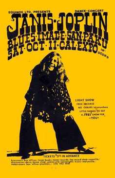 a concert poster with an image of a woman in black and yellow on the front