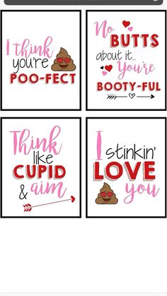 four different types of stickers with the words i think you're po - fect