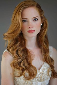 81+ Long Wavy Hairstyle Ideas Redhead Hair, Fish Tail Side Braid, Hair Ginger, Ginger Red, Strawberry Blonde Hair Color, Wavy Hairstyle, Romantic Curls, Foxy Brown, Red Hair Woman