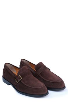 Handmade of buttery suede, this apron-toe dress shoe with a classic monk silhouette offers a sophisticated, elegant look. Leather upper and lining/synthetic sole Made in Turkey Shoe Men, Elegant Look, Dress Shoe, Brown Suede, Nordstrom Rack, Dark Brown, Apron, Shoes Mens, Leather Upper