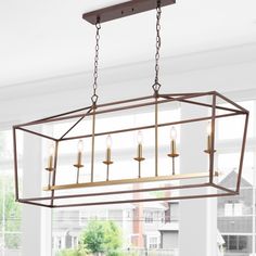 a large rectangular light fixture hanging from a ceiling