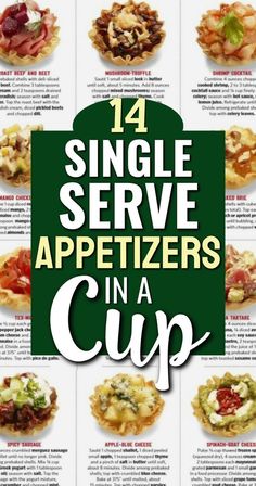 an advertisement for appetizers in a cup