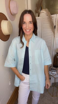 Riley's Button Up Shirt - Backwards Boutique Spring Vacation Shirt With Pockets, Summer Button-up Shirt With Pockets, Summer Light Wash Shirt With Pockets, Light Wash Shirt With Pockets For Summer, Spring Shirt With Rolled Sleeves, Summer Shirt With Rolled Sleeves For Day Out, Relaxed Button-up Spring Shirt, Relaxed Button-up Shirt For Spring, Oversized Beach Shirt With Pockets