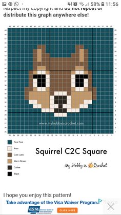 a cross stitch pattern with an image of a dog's face on the side