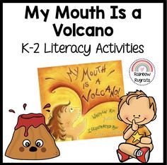 a poster with the words, my mouth is a volcano and an image of a child sitting