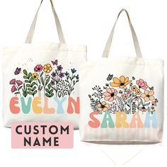 Customized Name Tote Bag Floral Tote Bag Personalized Name Bag Custom Name Tote Bag Custom Gift Bridesmaids Bag Gift Tote Shopper Women Bag - Etsy Personalized Multicolor Bags For Gifts, Cute Customizable Rectangular Bag, Customizable Cute Rectangular Bags, Cute Rectangular Customizable Bags, Customizable Multicolor Bags For Personalized Gifts, Personalized Multicolor Bags As Gifts, Cute Personalized Rectangular Bag, Multicolor Personalized Bags For Gift, Personalized Multicolor Bags