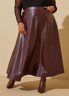 Plus Size faux leather maxi skirt trendy vegan leather skirts Solid Maxi Skirt With Elastic Waistband For Fall, Maxi Skirt With Elastic Waistband For Fall, High Waist Brown Maxi Skirt For Fall, Chic Brown Maxi Skirt For Fall, Chic Maxi Skirt For Fall, Fall Maxi Length Bottoms With Elastic Waistband, Maxi Length Bottoms With Elastic Waistband For Fall, Full Maxi Skirt With Elastic Waistband For Fall, Full Length Maxi Skirt For Fall Party