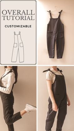 How to Sew an Easy DIY Overalls Tutorial Easy Sew Overalls, Easy Overalls Sewing Pattern Free, Free Clothing Patterns For Women Sewing, Overall Pattern Sewing Women, Free Sewing Patterns Overalls, Diy Jumper Pattern, Overall Sewing Pattern Free, Sew Overalls Free Pattern, Diy Overalls Pattern