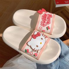 Introducing the Hello Kitty Cute Summer Sanrio Sliders – the perfect blend of charm, comfort, and summer style. These delightful sliders are a must-have for Hello Kitty enthusiasts who want to add a touch of cuteness to their summer wardrobe. Cute Slip-on Slippers For Summer, Cute Beach Slippers For Spring, Cute Spring Slip-on Slides, Cute Slip-on Slides For Spring, Playful Open Toe Slides For Summer, Cute Pink Summer Slippers, Cute Spring Slides, Cute Synthetic Beach Slippers, Cute Synthetic Slide Flip Flops