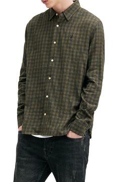 A washed finish furthers the comfortable, casual style of this cotton-flannel button-up shirt patterned in classic checks. 29" length; 45" chest (size Medium) Front button closure Spread collar Long sleeves with button cuffs 100% organic cotton Machine wash, line dry Imported Cotton Flannel, Shirt Pattern, Chest Size, Casual Button Down Shirts, Casual Style, Button Up Shirts, Checks, Button Up, Long Sleeve Shirts