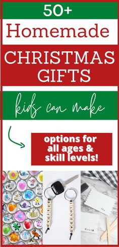 christmas gifts for kids and adults with the title 50 homemade christmas gifts kids can make options for all ages and skill levels