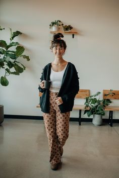 A comfy and chunky cardigan with the cutest circle puffs on the sleeve. Trendy Chunky Knit Cardigan For Loungewear, Trendy Chunky Knit Cardigan For Everyday, Trendy Chunky Knit Cardigan, Trendy Chunky Knit Everyday Cardigan, Chunky Knit Sweater Coat For Loungewear, Funky Pants, Boho Office, Flower Pants, Ink Blot