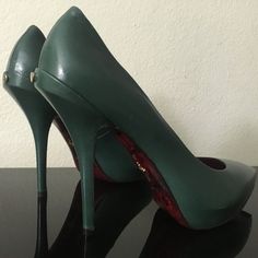 Brand New Genuine Cesare Paciotti Heels Minor Blemishes And Defects On Upper Of Both Shoes Size 8.5, 3-3.5" Heels With Original Box And Shoe Bags Green Heels For Work, Green Heels For Workwear, Elegant Green Heels For Work, Paciotti Heels, Cesare Paciotti, Shoe Bags, Shoes Brand, Shoe Brands, Shoes Women Heels