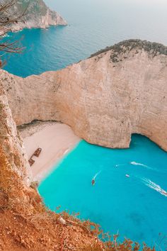 an aerial view of the blue water and white sand beach in zakyb island, zakyb