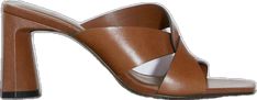 Casual Leather Sandals For Office, Elegant Brown Mules For Spring, Elegant Brown Sandals For Beach, Elegant Brown Summer Mules, Brown Spring Formal Mules, Brown Formal Mules For Spring, Formal Brown Mules For Spring, Summer Slip-on Sandals For Office, Office Slip-on Sandals For Summer