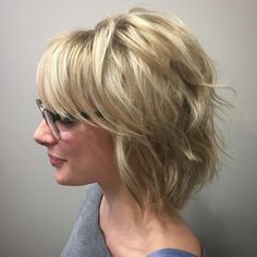 Bob Shag, Blonde Bob With Bangs, Modern Shag Haircut, Shaggy Haircuts, Bob Haircut With Bangs, Shag Hairstyles, Bob With Bangs, Shag Haircut