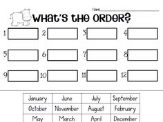 what's the order? worksheet for students to practice numbers and counting