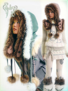 Introducing our Arctic Scarf-Hat, a cozy and stylish solution for the cold weather. This unique accessory combines a knitted wool hat and scarf into one convenient piece. Available in charming pink/brown and green/blue combinations, it features playful pom-poms. Winter Hat Outfit, Cold Fashion, Hat Aesthetic, Swag Girl Style, 2000s Fashion Outfits, Ear Protection