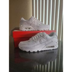 Nike Air Max 90 Triple White Shoes Sneakers Trainers Cn8490-100 Men's Size 6 New. Nike Air Max White Jogging Shoes With Branded Insole, Nike Air Max With Cushioned Footbed And White Sole, Casual Nike Air Max With White Sole, White Custom Sneakers With Air Max Cushioning For Jogging, White Low-top Custom Sneakers With Air Max Cushioning, White Slip-on Sneakers With Air Cushioning, Casual White Low-top Nike Air Max, White Sole Slip-on Sneakers With Air Cushioning, Casual Leather Nike Air Max Lace-up Shoes