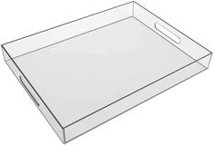 PRICES MAY VARY. The Serving Tray Dimensions:16” L X 2” H X 12”W.The clear look of the tray makes it easy to use it on any style and any color furniture and it will look perfect (it won't clash styles). STRONG ORGANIZATIONAL：2 handles for easy transport glasses, plates, bowls, beverages, appetizers, deserts,coffee,tea, juice, wine,spices and condiments to nail polish and lipstick and food for everyday or for parties and any other thing that you can think of. SPILL PROOF DESIGN:Made with clear an Entrance Console Table, Tray For Coffee Table, Color Furniture, Coffee Table Kitchen, Large Ottoman, Tea Juice, Plastic Tray, Tray With Handles, Bathroom Countertop