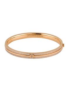 From the Tiffany T Collection18K Rose GoldIncludes Designer Box Jewellery Wishlist, Tiffany T, Hinged Bangle, Tiffany & Co., Pave Diamonds, Bangle Bracelets, Jewelry Bracelets, Bangles, Women Jewelry