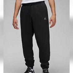 Nwt Men's Nike Air Jordan Sweatpants. Color Is Black With White Embroiled Jordan Logo. Pants Are Standard Fit With Elastic Waistband With Drawstring, Knit Elastic Cuff Bands, 2 Front Pockets & 1 Back Pocket. They Are Fleece Lined Available In Various Sizes. Sure To Keep You Warm.!! Jordan Sweatpants, Air Jordan Red, Red Sweatpants, Statement Pants, Basketball Pants, Logo Pants, Jordan Essentials, Athletic Sweatpants, Jordan Logo