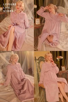 Lounge in lavender charm with our Lavender Cute Housecoat, featuring a delicate lace design. Cozy up in style with this robe designed for your comfort. Relax with elegance and shop today to experience #FeminineElegance. Purple Winter Sleepwear For Loungewear, Pink Lace Trim Robe For Loungewear, Cozy Relaxed-fit Robe For Daywear, Lavender Bathrobe, Purple V-neck Nightgown For Loungewear, Cute Lounge, Lounge Robes, Winter Outfit Inspiration, Fall Coat