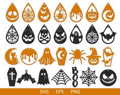 halloween pumpkins and bats svg cut files