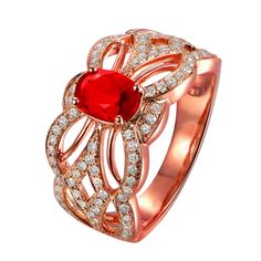 Style: Net red wind Elegant Red Flower Promise Ring, Red Flower Ring For Formal Occasions, Valentine's Day Red Ruby Ring, Red Ruby Flower Ring For Anniversary, Red Ruby Flower Ring, Elegant Red Ruby Flower Ring, Red Ruby Rings For Valentine's Day, Red Diamond Ring, Ring Packaging