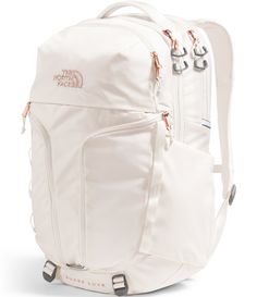 From The North Face, the Women's Surge Luxe Backpack features:The Women s Surge Luxe Backpack has all the features of the original Surge pack, but has been redesigned with premium metallic accents. With easy-to-access zip pockets, comfortable FlexVent suspension and a padded laptop sleeve, you can commute to school, work or head outdoors with easeThe women-specific FlexVent suspension system, certified by t The North Face Bags For Outdoor Activities, White Rectangular Backpack For Trips, White Rectangular Backpack For Trip, Rectangular White Backpack For Trips, The North Face Backpack For Daily Use, White Standard Backpack For Trip, White Backpack For Trips, Bison Board, Alabama Hoodie