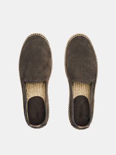 Our take on the classic espadrille is crafted on a slightly elevated jute sole. The thicker soles and understated silhouette of the upper create a sharp impression, making this a companion suitable all day, from sunrise to sunset.     The Espadrille is handmade with natural fibres and supple, buttery suede. Each pair is unique thanks to the shoe's production process, adding to the charm of this casual summer shoe. Burn Mark, Summer Shoe, Shoe Size Conversion, Shoe Shop, Summer Shoes, Summer Casual, Espadrilles, Athletic Shoes, Spain