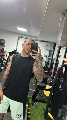 a man taking a selfie in the gym