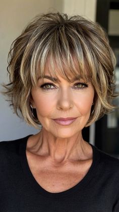 Sophisticated Stylish Short Hairstyles for Women Over 50 Ideas for Layered Bob Short 💫 Short Shag Over 50, Hair For 60 Year Old Women, Hair Color For Women Over 50 Haircolor, Hairstyles Over 60 Older Women New Looks, Hair Styles Over 50, Curling Fine Hair, Blonde Hair Pictures, Fine Hair Styles For Women, Short Wavy Haircuts