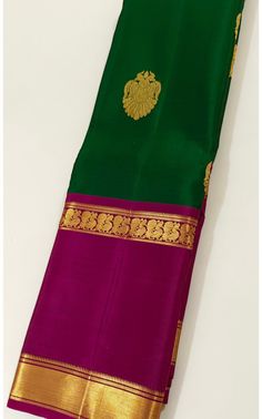 1.this is beautiful pure kanjivaram silk sari with gandaberunda motifs rettai pet border with 2 gram gold zari weaving with running blouse piece  2.this sari is 5.5 mt length  3.this is a very elegant looking sari for all occasions like weddings and other formal events  4.fall n pico is complimentary  5.blouse can be made as per the requirements of the clients with proper measurements.stiching charges will be extra  6.plz check the availability of the sari before placing the order Kanchi Sarees, Mysore Silk Saree, Silk Sarees With Price, Mysore Silk, Gold Bridal Jewellery Sets, Saree Designs Party Wear, Saree Design, Saree Photoshoot, Silk Saree Blouse