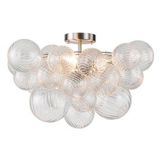 a ceiling light with glass balls on it