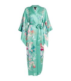 Buy from $1167.00: With every garment being the result of hundreds of hours of love and dedication, there are magical landscapes to explore in Mengs designs, dreamt into being by its skilled illustrators. Crafted from lustrous silk-satin, this kimono blossoms with a bountiful of blooms, tree branches and florals that intertwine up the long profile, bringing the calming essence of the natural world to your abode. Hamptons Outfit, Magical Landscapes, Kimono Pajamas, Satin Kimono, Long Kimono, Satin Pajamas, Floral Kimono, Silk Kimono, Shoes Heels Pumps