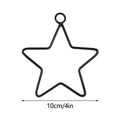 a black and white drawing of a star on a white background with measurements for the width