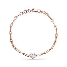 Add some sparkle to your wrist with the Hearts Diamond Bracelet. This charming 14K gold bracelet features diamonds totaling 0.20 carats, making it the perfect accessory for any occasion. The minimalist design is ideal for layering with other bracelets or wearing solo as a statement piece. Gift yourself or a loved one this timeless piece of jewelry and add a touch of elegance to any look. Elegant Diamond Bracelet With Accents For Valentine's Day, Classic Diamond Bracelets For Valentine's Day, Elegant Diamond Bracelet For Valentine's Day, Valentine's Day Diamond Bracelet With Diamond Accents, Fine Jewelry Diamond Bracelet With Accents For Valentine's Day, Valentine's Day Diamond Bracelet In Fine Jewelry Style, Diamond Heart Jubilee Bracelet, Classic Heart-shaped Diamond Bracelet, Valentine's Day Fine Jewelry Diamond Bracelet With Accents