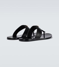 Tom Ford - Leather sandals | Mytheresa Tom Ford Leather, Leather Slippers For Men, Front Shop, Tom Ford Shoes, Black Toms, Leather Sandals Handmade, Mens Leather Sandals, Leather Thong Sandals, Logo Emblem