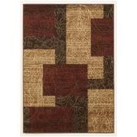 an area rug with different colors and patterns on it, including brown, beige and red