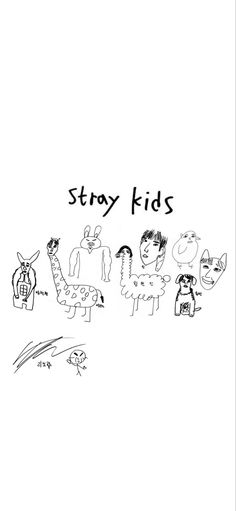 a black and white drawing of children's drawings with the words stay kids on them