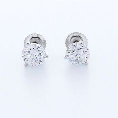 ad eBay - 1.53ctw Natural Diamonds G/SI1 Very Good Cut Round Brilliant 14K White Gold Thre - Buy Now, click the link (eBay) White Gold Stud Earrings, White Gold Earrings Studs, White Gold Studs, The Spark, Gold Stud Earrings, Gold Stud, Fine Earrings, Fine Jewellery Earrings, Gold Earrings Studs