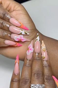 Follow for more Short Pink Square Nails, Stiletto French Nails, Simple Vacation Nails, Knotless Hairstyle, Pink Square Nails, Sparkly Acrylic Nails, Pink Baddie, Acrylic Nails Nude, Henna Nails