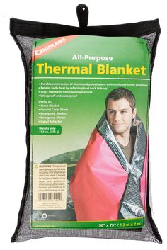 thermo blanket is shown in black and red, with an all - purpose cover on