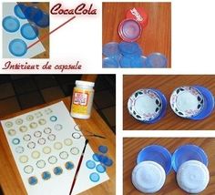 the instructions for making cupcakes are shown in blue and white colors with buttons on them