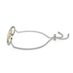 A brilliant way to show her your love is forever, this dainty bracelet will certainly touch her heart. Crafted in sterling silver, this bracelet features a sparking infinity symbol and a gold tone infinity symbol. This elegant bracelet makes a stunning statement of everlasting love. A great anytime choice, this fashion bracelet is sure to become an instant favorite.Carat Weight: 1.95 ctStone Size: 1.5 mmNumber of Stones: 26 Stone Shape: RoundStone Color: Diamond WhiteWeight: 4.2 gWidth: 42.4 mmH Elegant White Gold Friendship Bracelets, Elegant Sterling Silver Jewelry For Friendship, Elegant Heart Bracelet With Adjustable Chain As Gift, Elegant Silver Jewelry For Friendship, Elegant Sterling Silver Name Bracelet For Promise, Elegant Heart Bracelet For Friendship, Elegant Infinity Jewelry For Friendship, Sterling Silver Heart Bracelet With Jubilee Style For Anniversary, Sterling Silver Jubilee Heart Bracelet For Anniversary